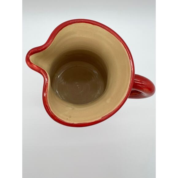 CASAS Spanish Sangria Pitcher Red Green Cream Glaze Pottery - Picture 5 of 7